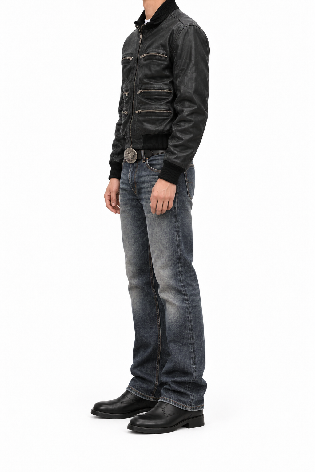 Echtleder Bomberjacke Herren - Multi-Pocket