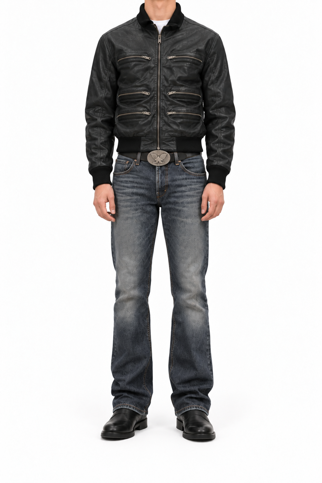 Echtleder Bomberjacke Herren - Multi-Pocket
