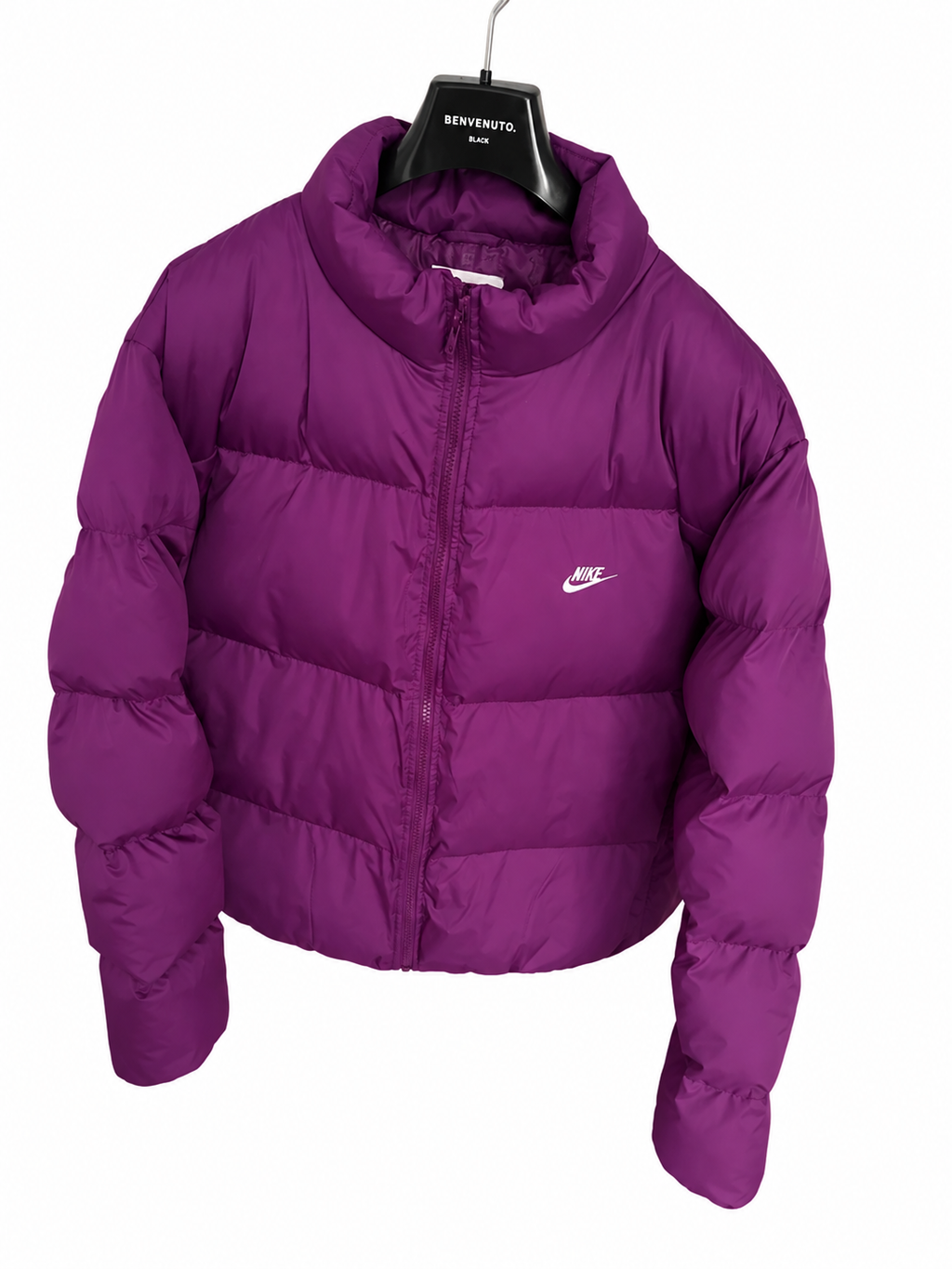 Nike Club Pufferjacke in Violett – Vorderansicht