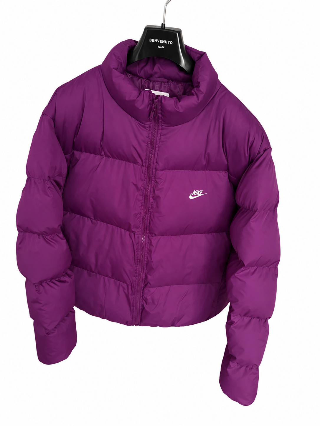 Nike Club Pufferjacke in Violett – Vorderansicht