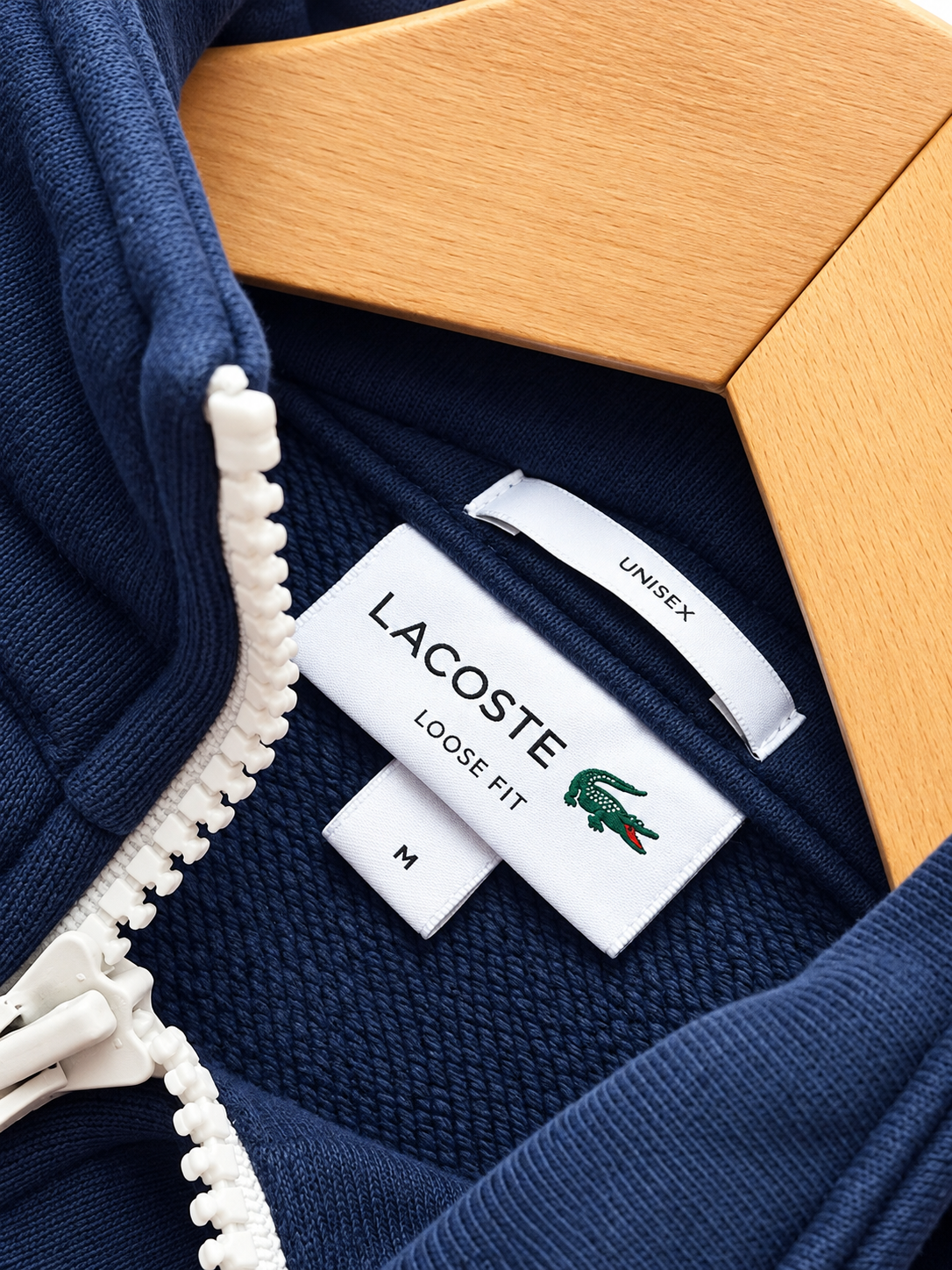 Lacoste Quarter-Zip Sweatshirt Navy – Unisex