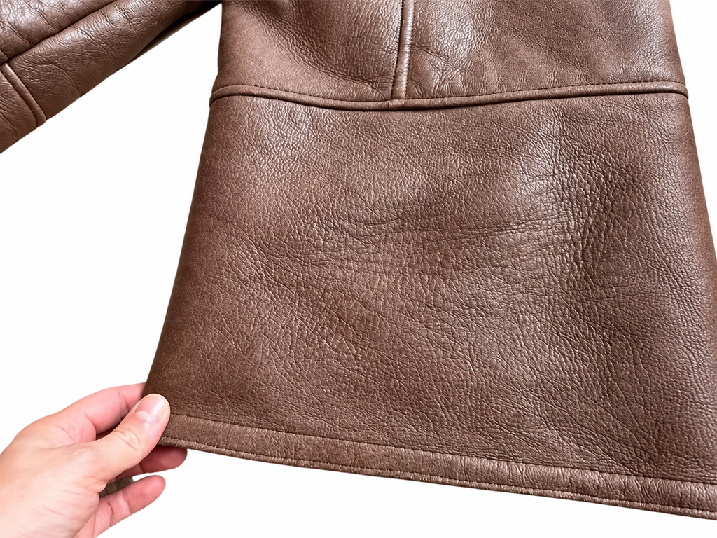 Echtleder-Lammfellmantel Braun – Herren L