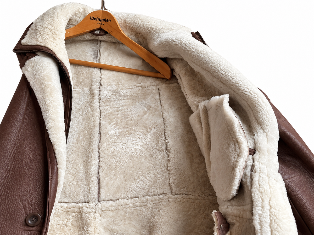 Echtleder-Lammfellmantel Braun – Herren L