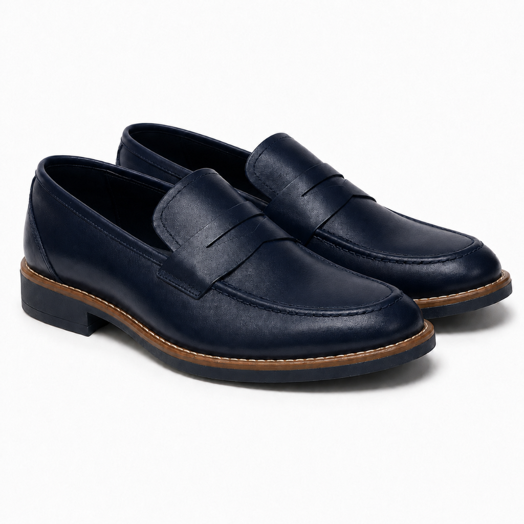 Herren Penny Loafer – Dunkelblau | Echtes Leder | Handgefertigt in Italien