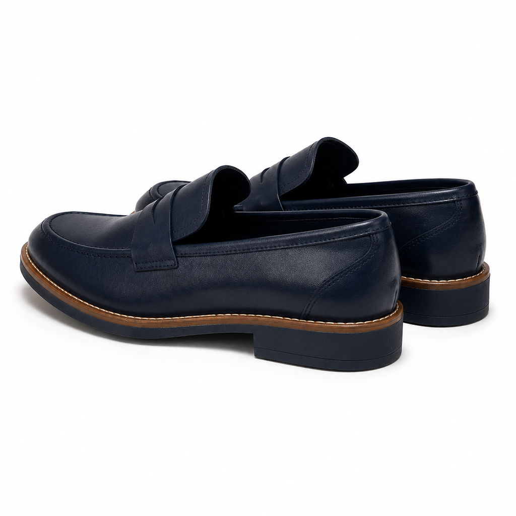 Herren Penny Loafer – Dunkelblau | Echtes Leder | Handgefertigt in Italien
