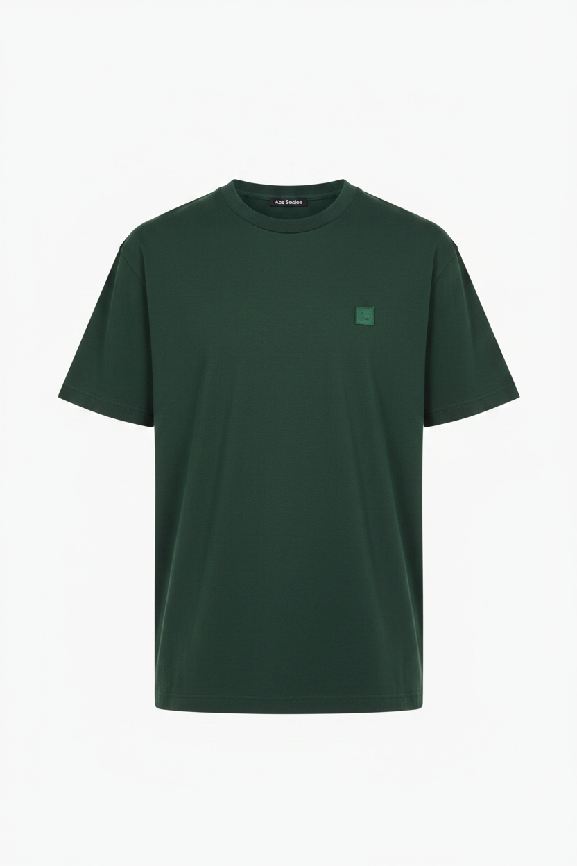 Acne Studios Face Logo T-Shirt Grün – Vorderseite