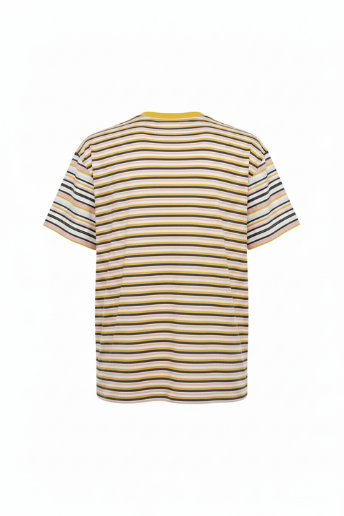 Acne Studios Multicolour Striped Face Logo T-Shirt – Rückseite