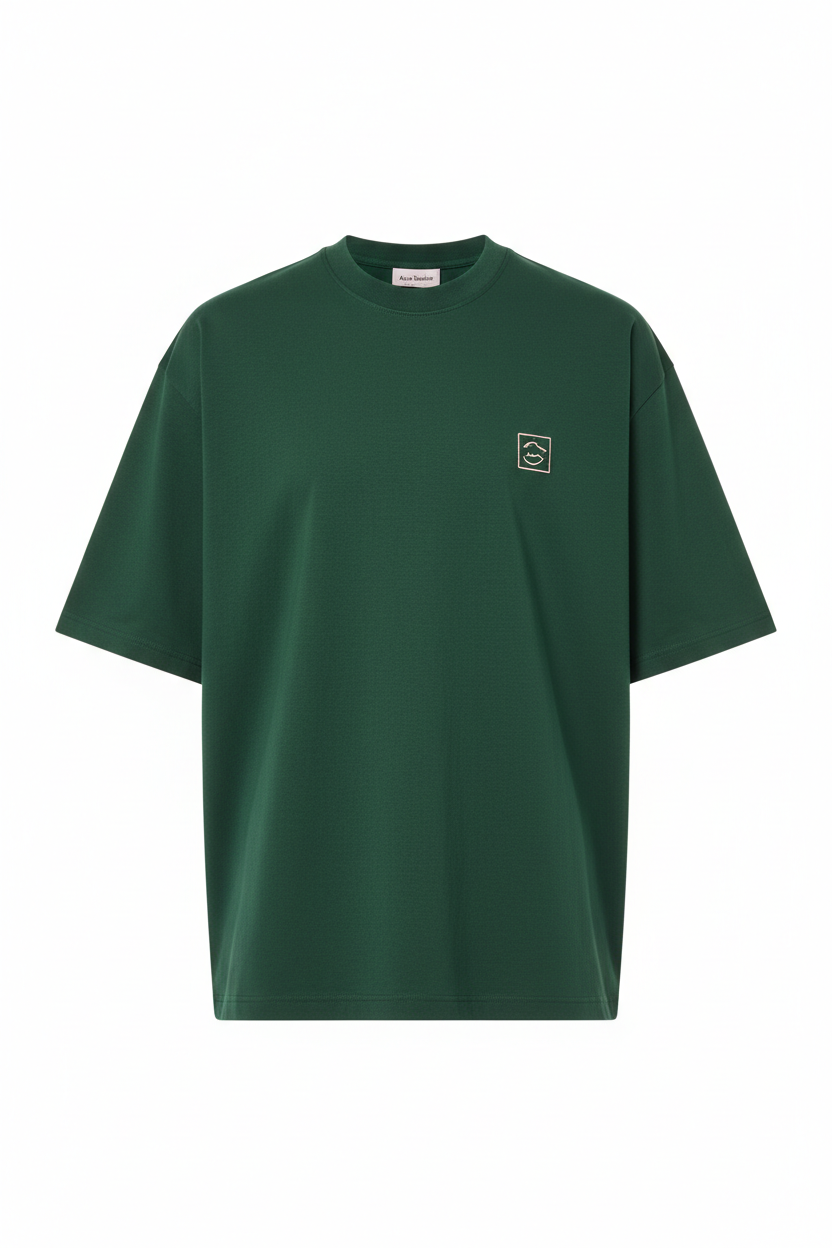 Acne Studios Face Logo T-Shirt Grün – Vorderseite